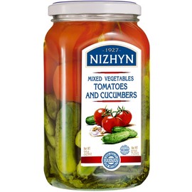 Nezhin Marinated Pickled Cucumber and Tomato Mix, Flavorful, No Added Preservatives, 920 gram Pack of 1