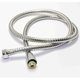 SystemsEleven Stainless steel chrome flexible bathroom bath shower head hose pipe with washers. (1.5m)