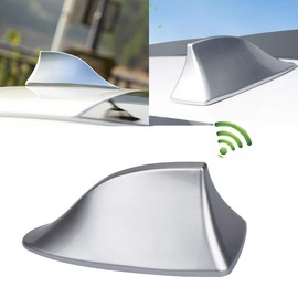 Heart Horse Auto Haifischflossen-Antenne,Universal Auto Antenne AM/FM Radioantenne Dachantenne mit Klebeboden Wasserdicht für SUV, Trucks, Vans, Auto Tuning (Silber)