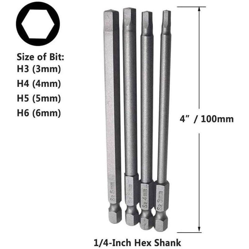 Bestgle 16 Pcs Long Magnetic Screwdriver Bits, 1/4 Inch Hex