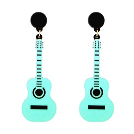 Stocking Stuffers Guitar Stud Earring Pink Guitar Dangle Earrings Glitter Guitar Jewelry Music Thrash Goth Punk Earrings Jewelry Gift