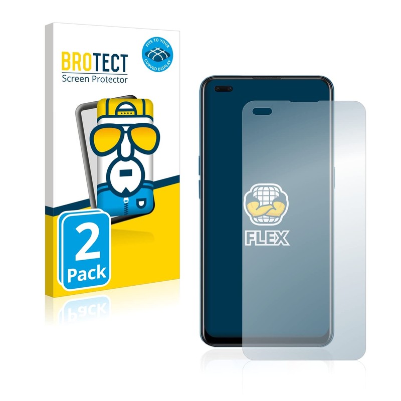 BROTECT 2x Full Cover Screen Protectors Compatible with Oppo Reno