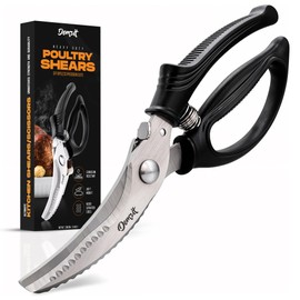 Demzit Heavy Duty Poultry Shears - A Must Have chicken processing equipment, Kitchen Scissors for Meat, Chicken, Turkey, and Vegetables - Non-Slip Handle, Safety Lock, Dishwasher Safe