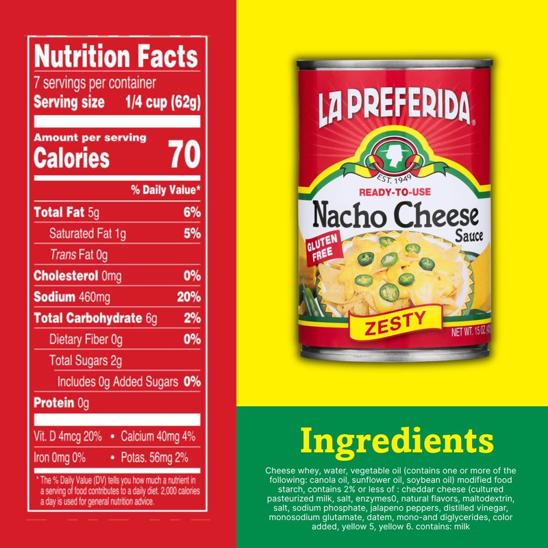 La Preferida Zesty Nacho Cheese Sauce (Bold & Creamy Canned