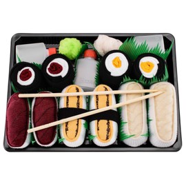 Rainbow Socks - Women's Men's - Sushi Socks Tamago Butterfish Tuna 2 x Maki - Funny Gift - 5 Pairs - Sizes 41-46, multicoloured