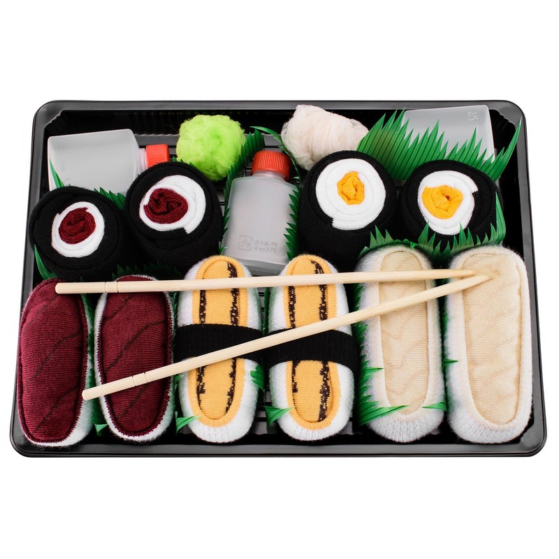 Rainbow Socks - Women's Men's - Sushi Socks Tamago Butterfish