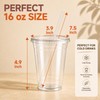 110 Set 16oz Disposable Smoothie Cups with Lids and Straws