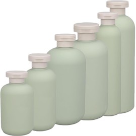 6 Piezas Botellas de Viaje, Contenedores Dispensadores de Artículos de Tocador, Contenedores Recargables a Prueba para Champú Jabón Corporal líquido Crema Tóner, Sin BPA (6PCS - Verde A)