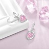 PRAYMOS Pink Heart Earrings for Women Sterling Silver Heart Hoop