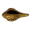 Purpledip Brass Shankha: Holy Conch Design Small Idol with Hindu