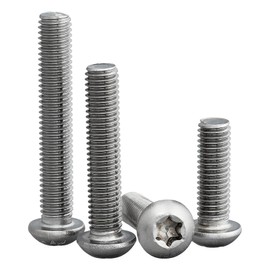 Rounded Head Screw with Hexalobular Socket/Torx (ISR, TX) According to Standard: ISO 7380-1 Rustproof Stainless Steel A2 V2A Full Thread Half Round Head Screw Flat Head Screw Lens Screw (Pack of 25,