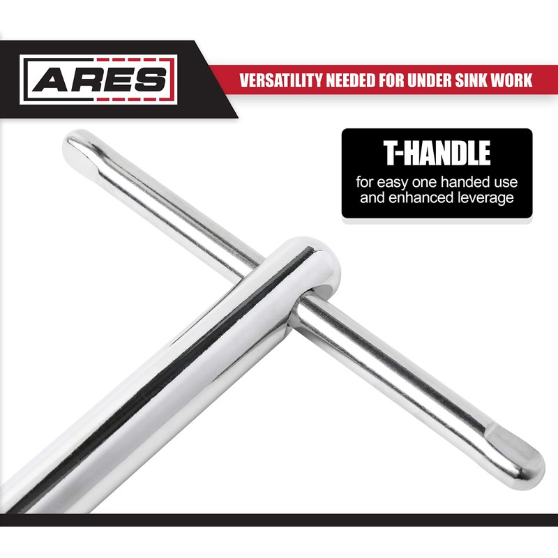 ARES 33004 - 11-Inch Basin Wrench with Adjustable Jaw -