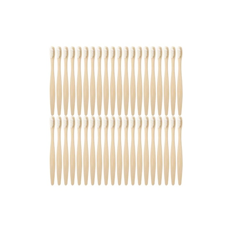 Paquete de 35 cepillos de dientes de bambú, cerdas de