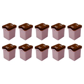 30 Amp J-Case Low Profile (Mini) Fuse 16mm for Pickup Trucks, Cars and SUVs (30A, 10 Pack)