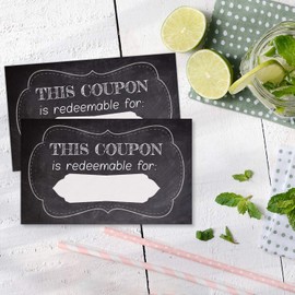 BUTIKUMI 50 Coupon Cards, Coupons for Mom, Wife, Husband, Business, Business Blank Coupons Gift Certificates Vouchers.