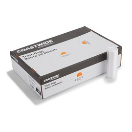 Coastwide 16 Gallon Trash Bag, 24" x 33", High Density, 6 mic, Natural, 1000 Bags (CW18196)