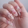 Rose Garden Chrome Handmade Nail Tips - Short Ballerina /