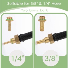 29 Inches Sprayer Wand Replacement,1/4" & 3/8" Brass Barbs Universal Sprayer Wand, Stainless Steel Sprayer Wand with Shut off Valve & 2 Hose Clamps (1/4" & 3/8" Barb Sprayer Wand)