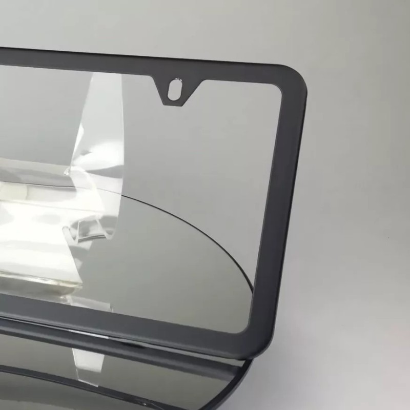 MotorVehicleParts Powder Coated Matte Black Stainless Steel License Plate Frame