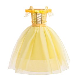 Lito Angels Princess Belle Costume Fancy Dress Up Birthday Party Outfit for Girls Kids Age 2 Years Yellow
