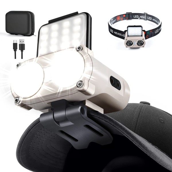 Hopedone LED Hard Hat Light, 800Lumens Rechargeable Dimmable Clip on