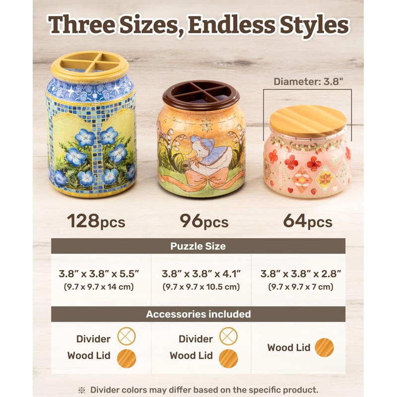 PieceRelax 3D Puzzle Jar 64 Plastic Pieces for Adults -