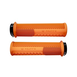 Peaty's Monarch Grips Bicycle Grips - Knurl Bicycle Handlebar Grips, Ergonomic for Comfort, Bicycle and MTB Grips, Bicycle Handlebar Grips for Mountain Bike - Thick 32-34 mm, Orange