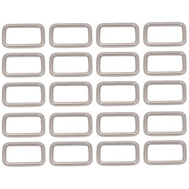 BIKICOCO Metal Rectangle Ring Buckles Square Strap Webbing Belt Rings for Bag Purse Non Welded 1-1/4 x 3/4 Inch, Silver, Pack of 20