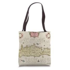 Vintage Crete Greece Map (1665) Tote Bag