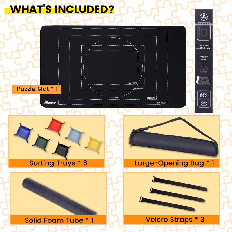 Rubber Puzzle Mat Roll Up，Jigsaw Saver Pad Matt Rollup 46"