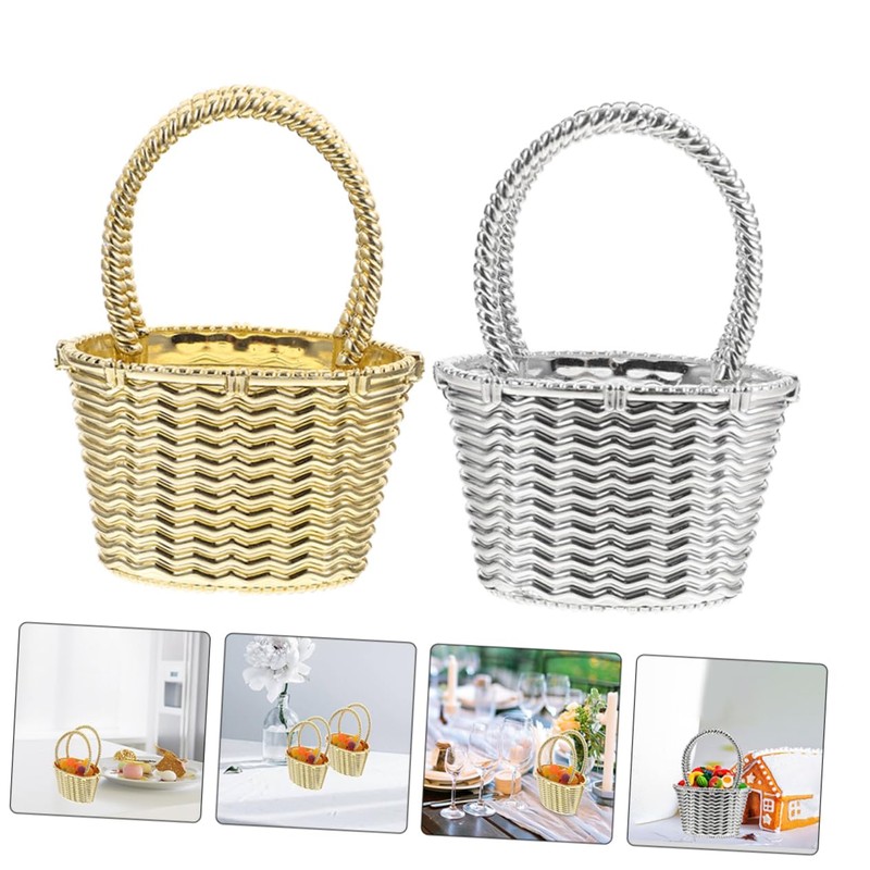 KOMBIUDA 24pcs Party Candy Baskets Elegant Storage Baskets for Weddings