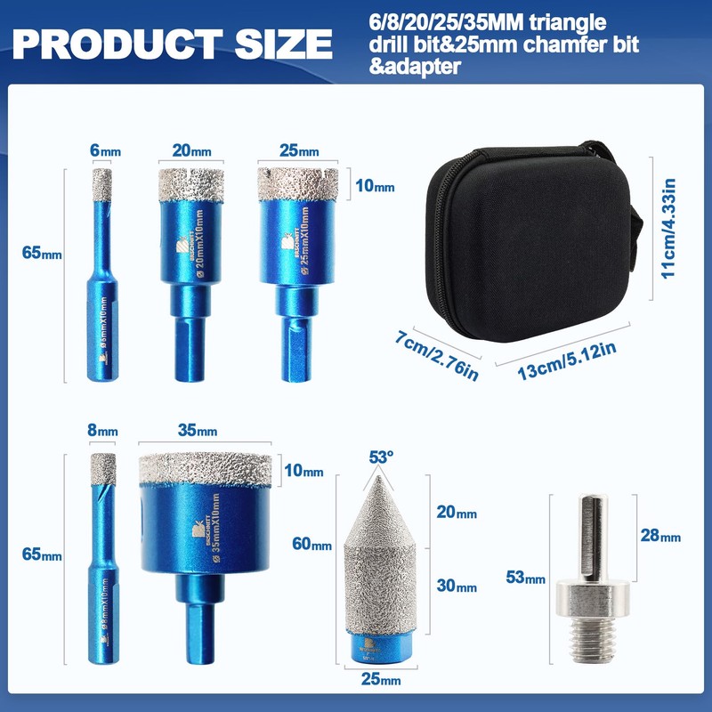 Tile Hole Saw Kit - BRSCHNITT Diamond Core Drill Bit