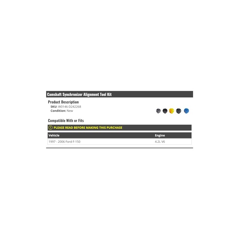 Camshaft Synchronizer Alignment Tool Kit - Compatible with 1997-2006 Ford