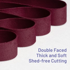 FAKILO Wine Red Velvet Ribbon Double Faced 1 Inch x 20 Yard Wine Red Ribbon for Christmas Tree Ornaments Wreath Gift Wrapping Bow Making and Wedding Decoration