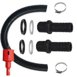Mellifluous Water Butt Connector Pipe Link, 50 cm Connection Hose,2 Water Butt Through 25 mm and 2 Hose Clamps,Rain Barrel Feed-Through,Rain Butt Connector for Rainwater Barrels