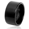 Fashion Month Mens 12mm Wide Band Black Classic Tungsten Carbide