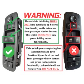 SWITCHDOCTOR Window Master Switch for 2008-2020 Dodge Grand Caravan and 2008-2016 Chrysler Town & Country (Pin Check Required, Van, Power, Control)