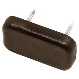 Adsamm® 32 x Plastic Gliders with 2 Nails / Brown / 18 x 30 mm / Rectangular / Furniture Gliders with Nail / Furniture and Floor Gliders