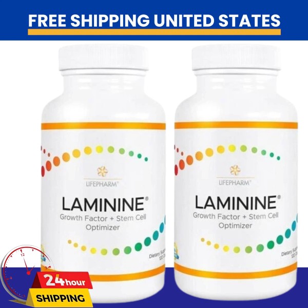 Branded 2 AUTHENTIC LifePharm Laminine Supplement 120 Capsules Total -