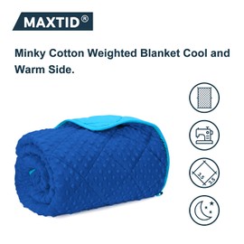 MAXTID Weighted Blanket for Kids 3lbs Blue 36inx48in for Boys and Girls Heavy Blanket for Children Sleeping Comfort Sensory Blankets