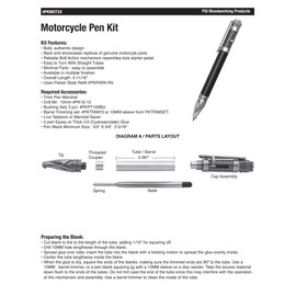 Penn State Industries PKMOTORB Motorcycle Kickstart Action Ballpoint Pen Kit Woodturning Project (5, Oil Rubbed Bronze)