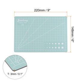 sourcing map 2pcs A5 Self-Healing Cutting Mat 9"x6" Double-Sided Craft Cutting Board for DIY Art Work Sewing Cutting, Light Green
