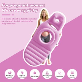 FNFZLF Pregnancy Mattress with Hole, Inflatable Pregnancy Pillow, Full Body Maternity Airbed with Hole for Tummy/Head, Best Prone Sleeping Support for Pregnant Women, Includes Electric Pump (Pink)