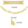 XIAOLUOLY Gold Glitter Happy 55th Anniversary Banner,Pre-Strung,Party Decorations Bunting Sign