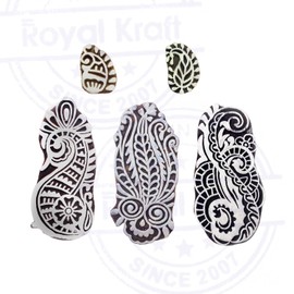 Royal Kraft Paper Printing Stamps Exclusive Paisley Floral Design Wood Blocks (Set of 5)