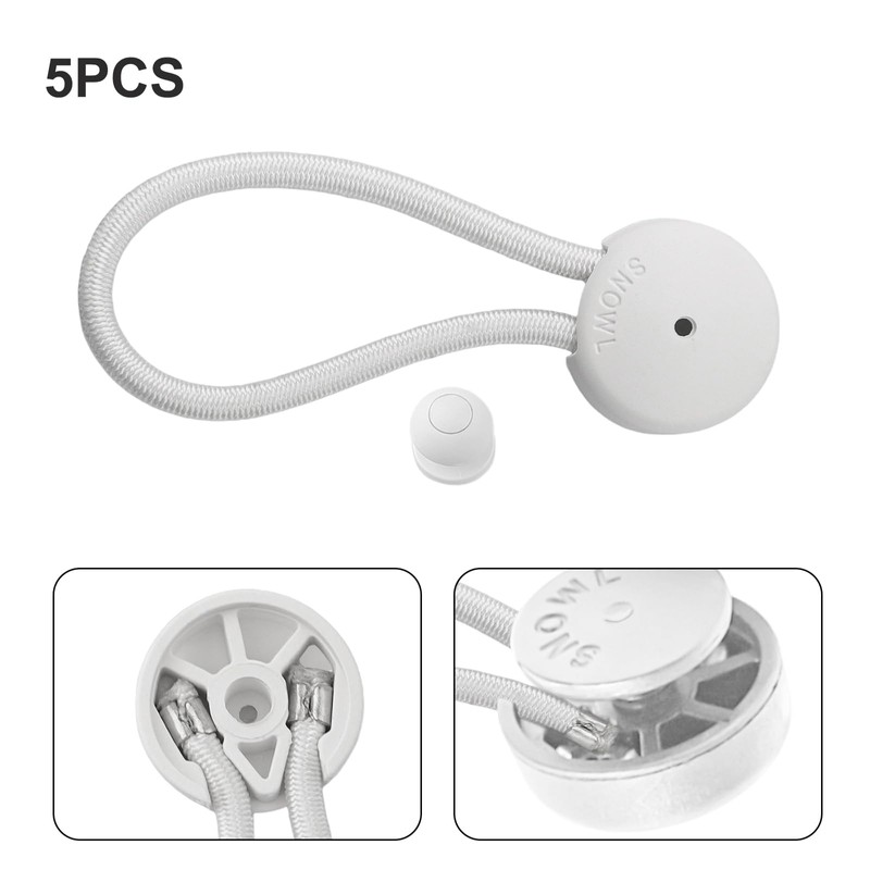 5 PCS Bungee Shock Cord Clip with Knobs, Pull Tie