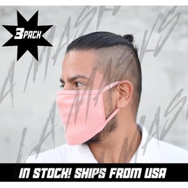 Keep It Covered 3 PCS Dual Layer Washable Face Masks (Color Peach)