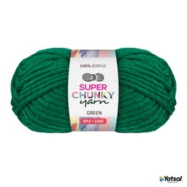 Yatsal Super Chunky 3-Ply Knitting Wool Yarn 100 g, Green