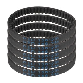 QUARKZMAN 5 x Htd-3 m Rubber Timing Belts 52 Teeth 156 mm Pitch Length x 6 mm Width x 2.4 mm Height Rubber Timing Belt Closed Loop Pulley Timing Belt
