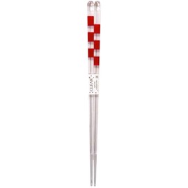 Aoba 315896 Chopsticks Dishwasher Clear Border, Red, 9.1 inches (23 cm), Made in Japan